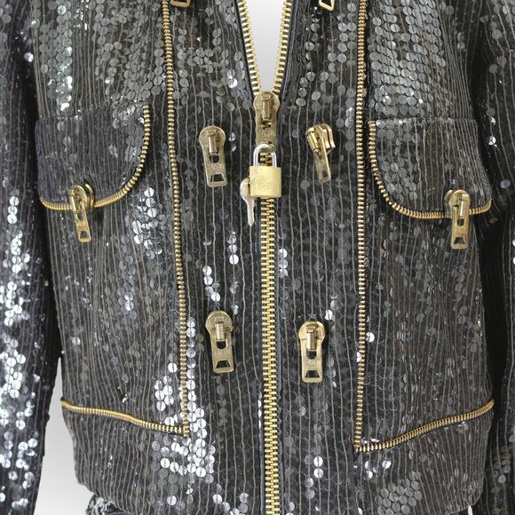 XS/S 80s Vintage Jeanette for St Martin Sequin Zipper Jacket & Pant Kastenberg - Picture 8 of 16